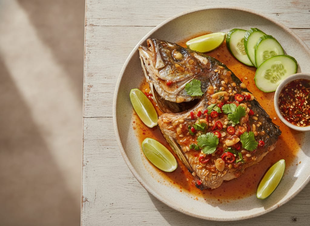 Grilled Fish Collar with Thai Chilli Glaze