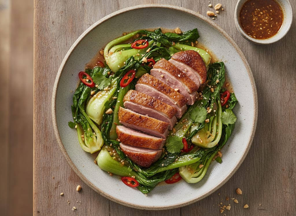 Crispy Duck and Bok Choy Stir-Fry