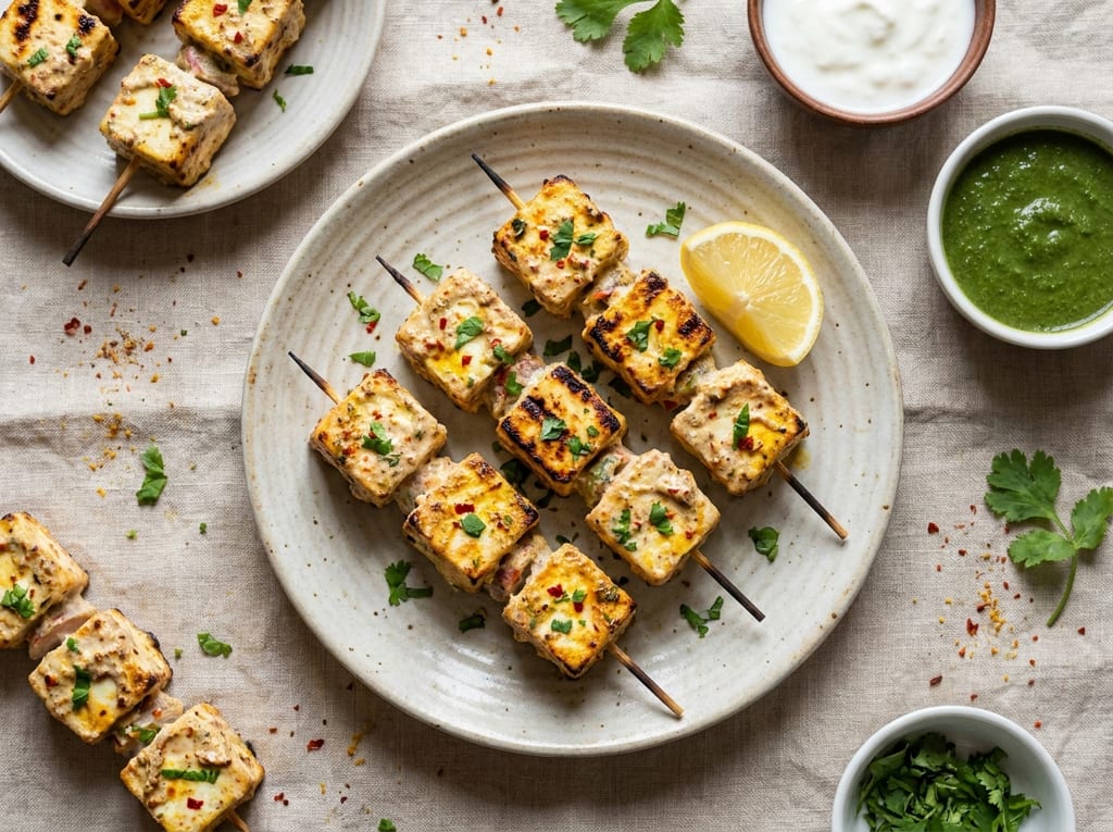 Bengali Paneer Tikka with Yogurt Marinade