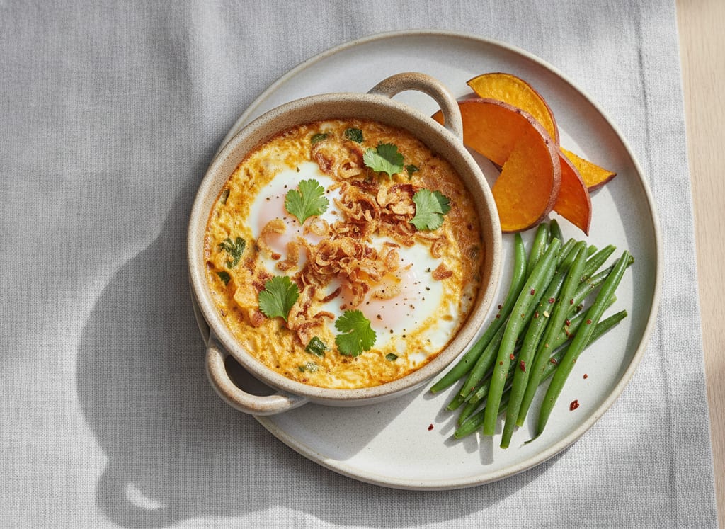 Spiced Egg Cocotte with Thai Flavors