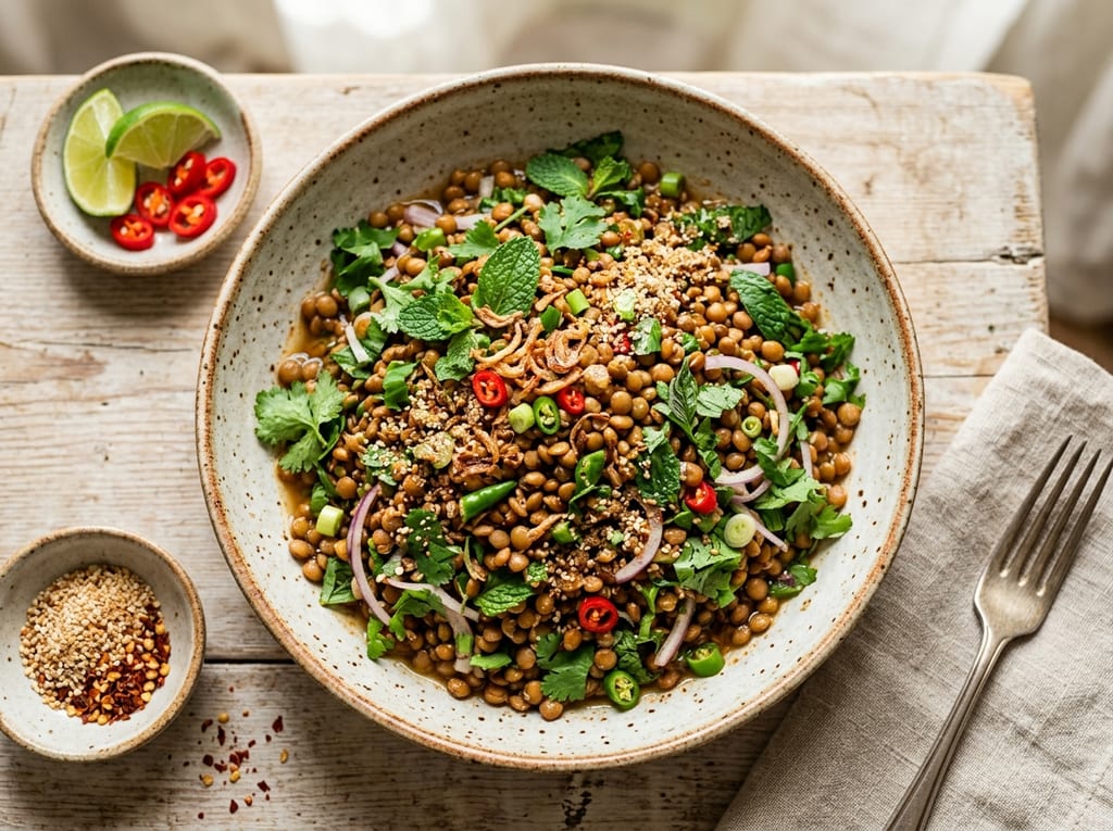 Larb-Style Lentil Salad with Fresh Herbs