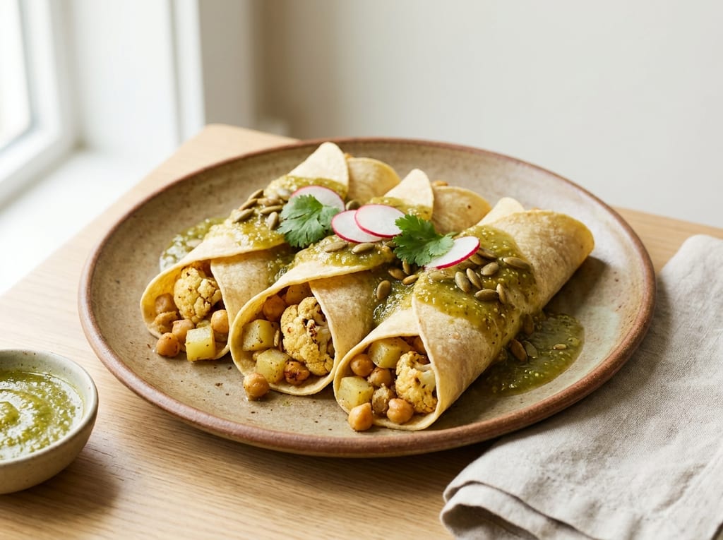 Roasted Cauliflower Enchilada Verdes