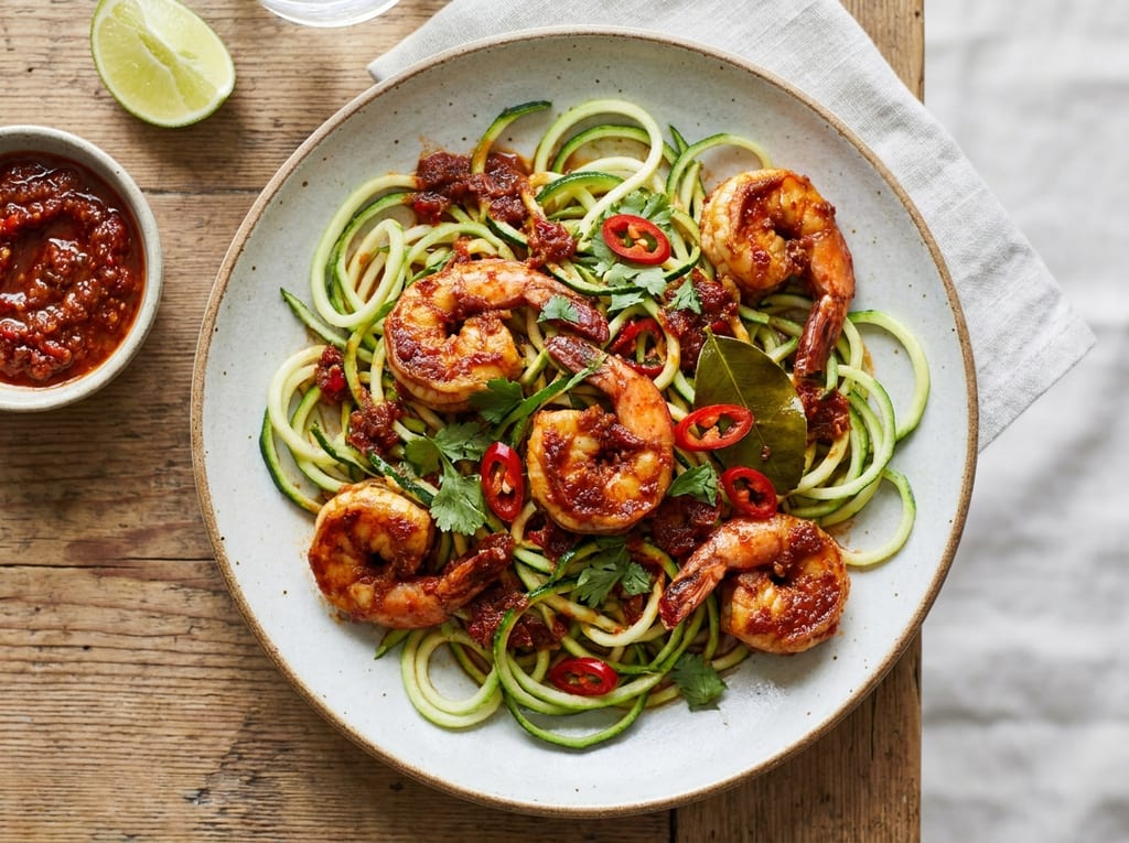 Indonesian Shrimp Sambal with Zucchini Noodles