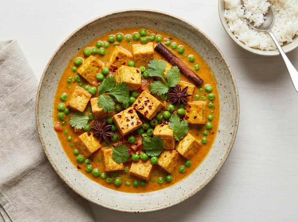 Spiced Tofu and Green Pea Curry