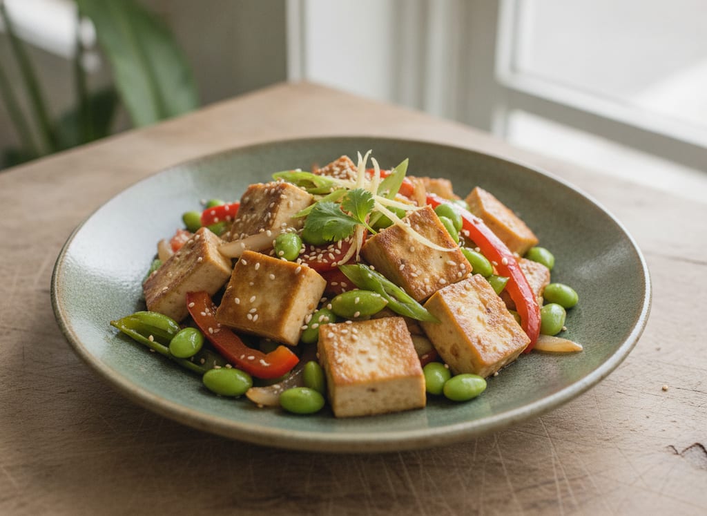 Edamame and Tofu Stir-Fry