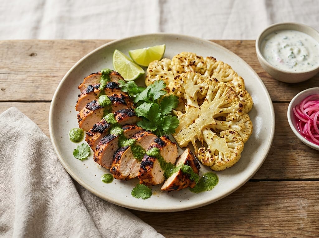 Tandoori Chicken with Cauliflower Steaks