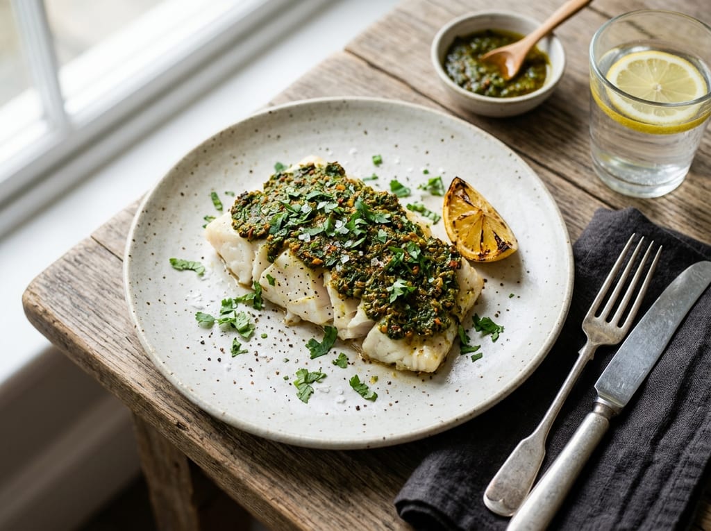 Baked Fish with Chermoula Crust