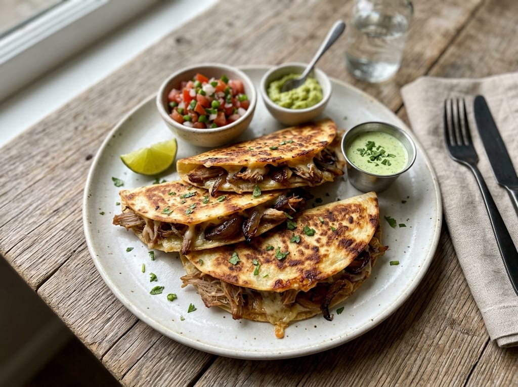 Carnitas Quesadillas with Caramelized Onions