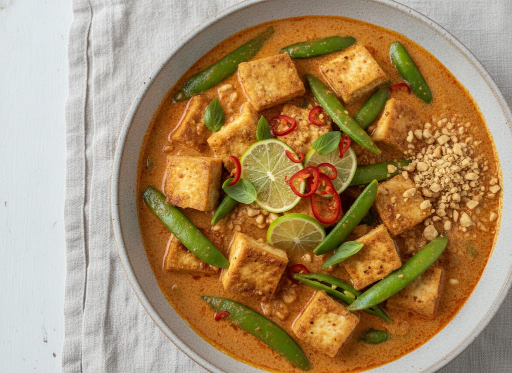 Panang Tofu Curry with Snap Peas