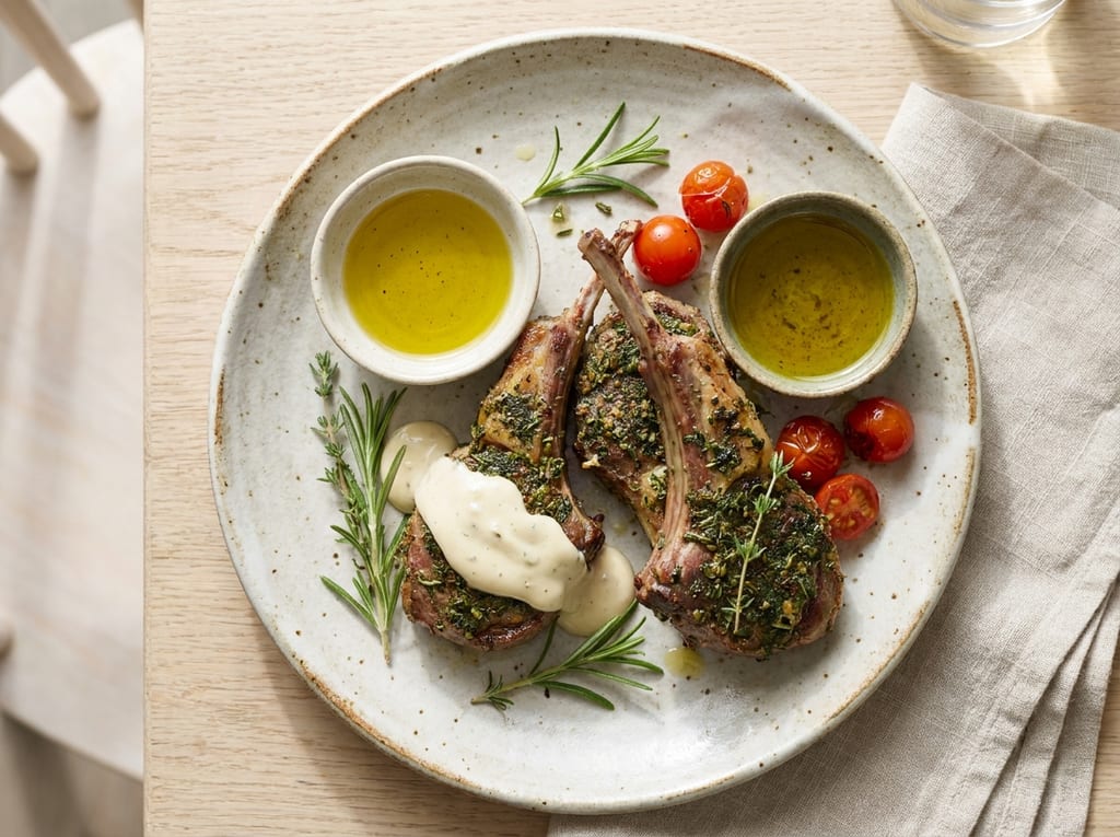 Herb-Crusted Lamb Chops with Garlic Aioli