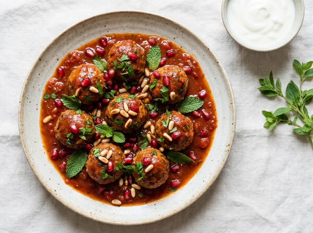 Spiced Turkey Meatballs with Pomegranate-Tomato Sauce