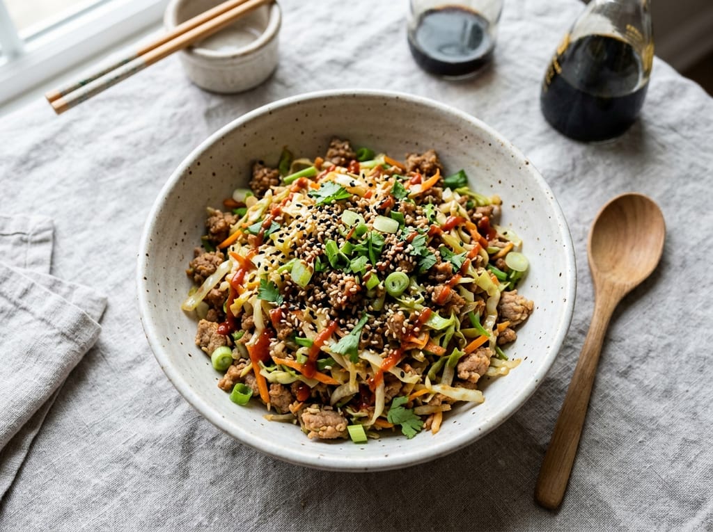 Egg Roll in a Bowl with Ground Pork