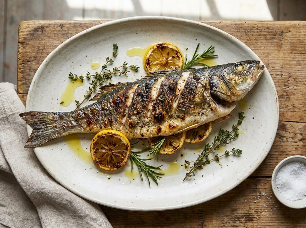 Grilled Branzino with Lemon and Herbs
