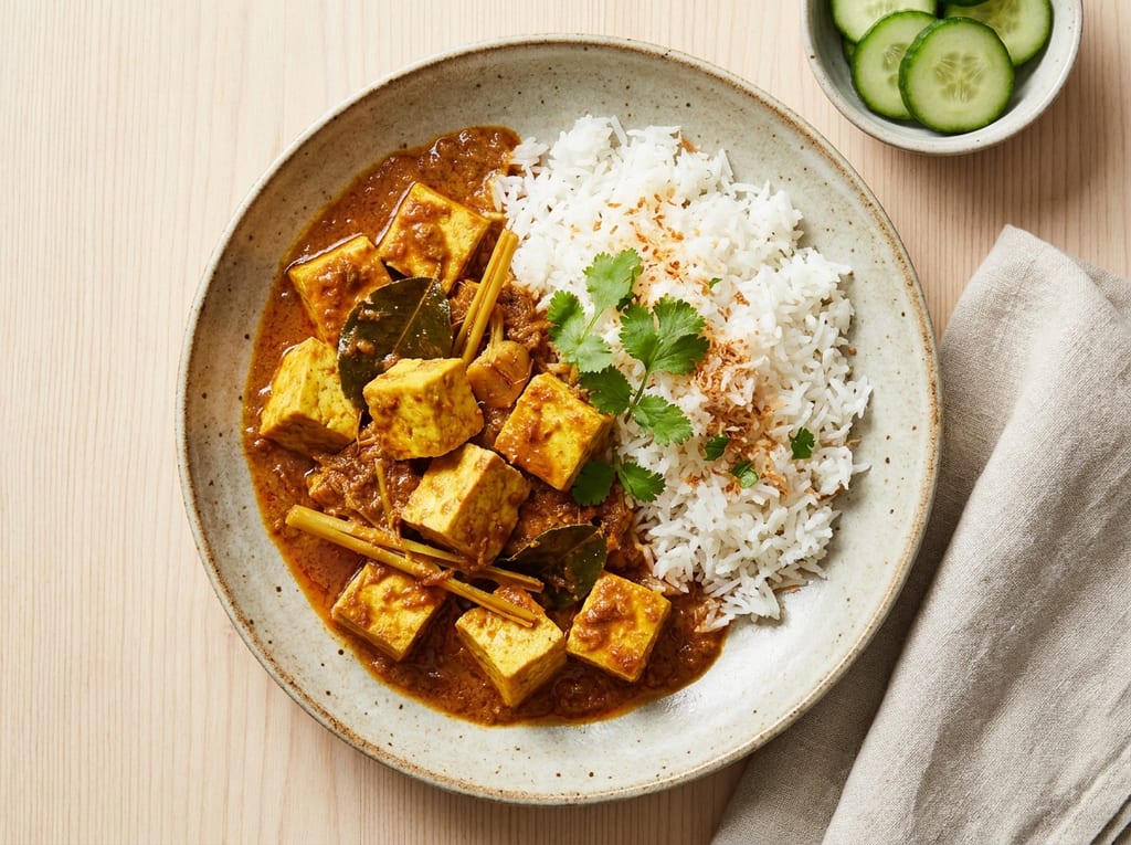 Malaysian Rendang Tofu with Jasmine Rice
