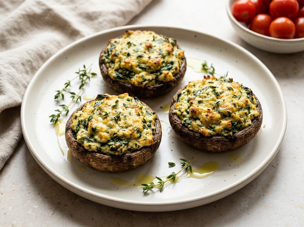 Stuffed Portobello Mushrooms with Ricotta and Spinach