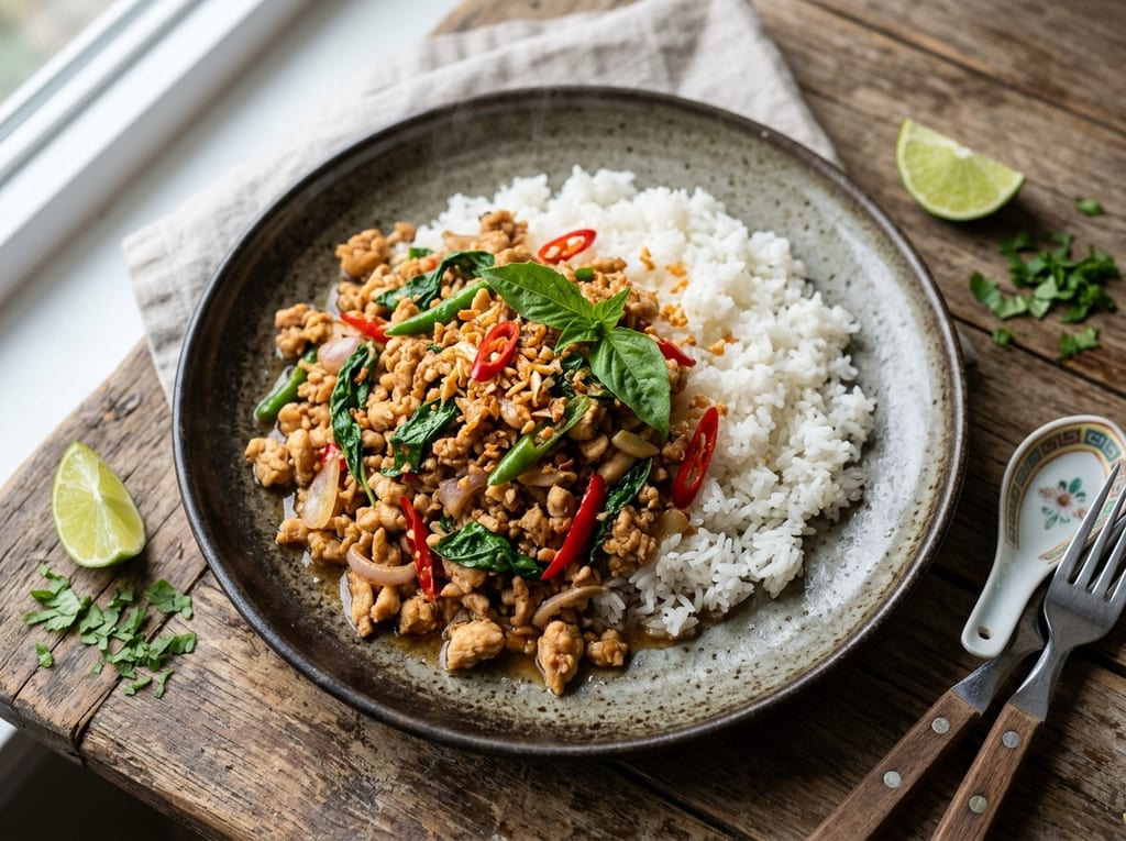 Thai Basil Chicken with Jasmine Rice