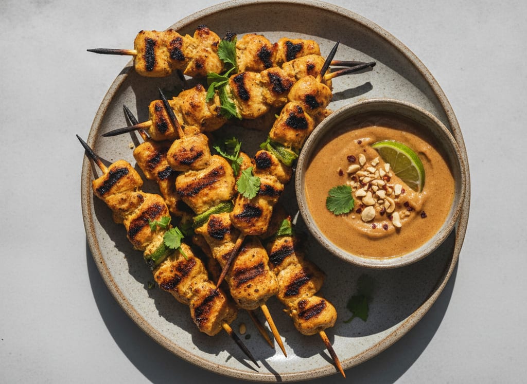Satay Chicken Skewers with Peanut Sauce