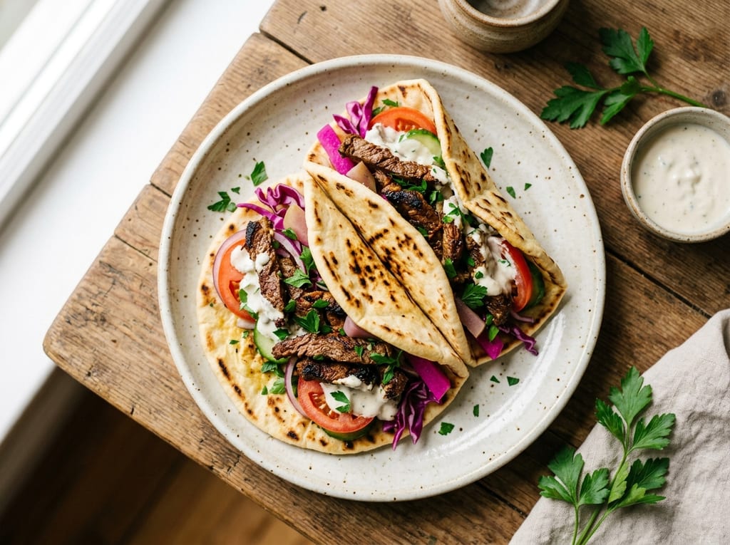 Shawarma Spiced Beef Wraps