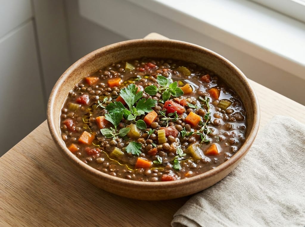 Lentil and Vegetable Soup with Herbs