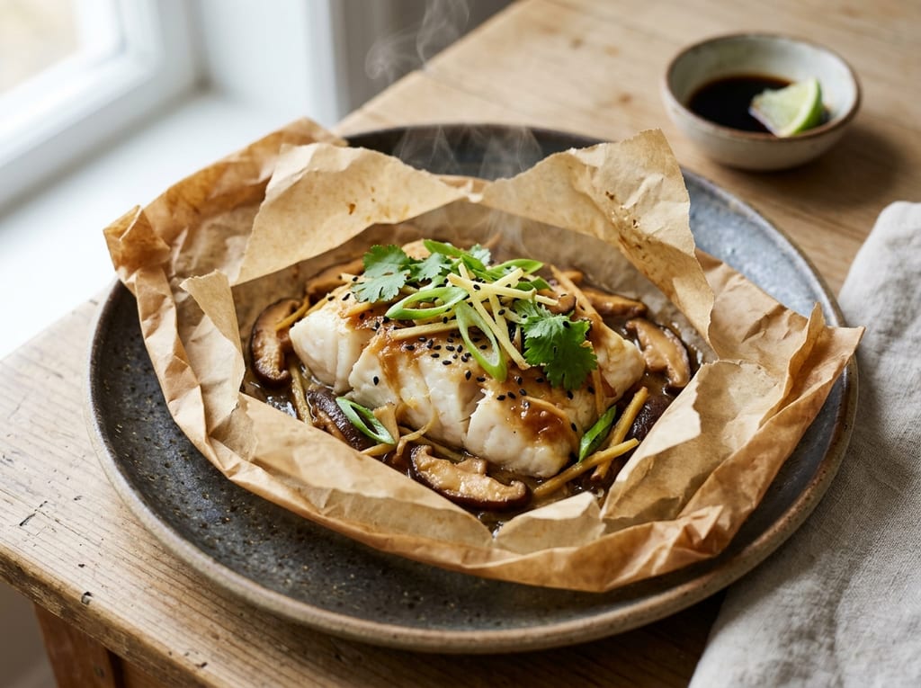 Ginger-Miso Cod en Papillote