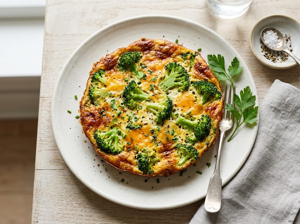 Crustless Broccoli and Cheddar Frittata