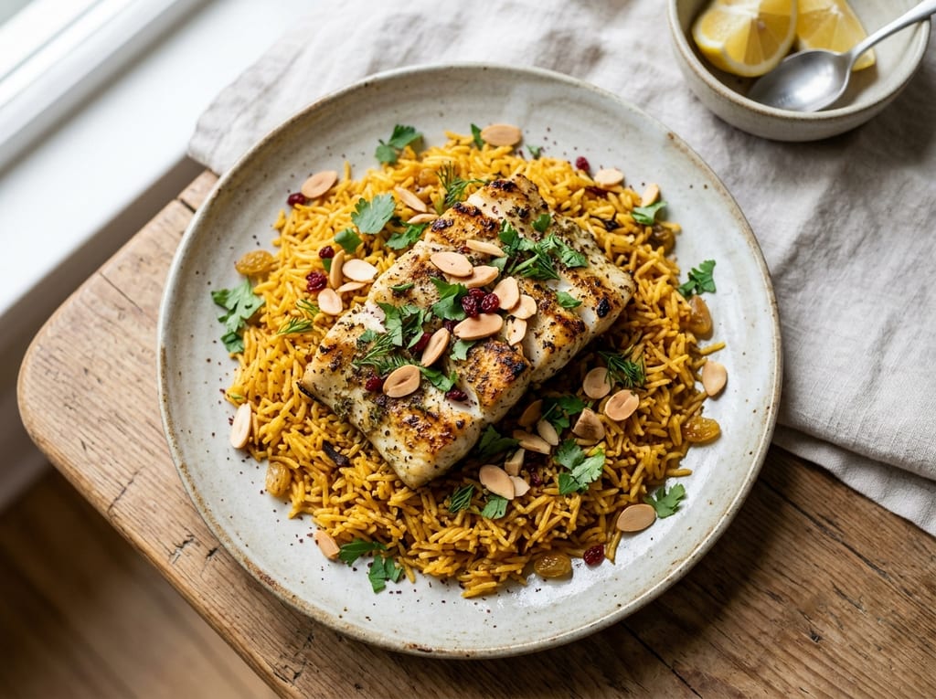 Grilled Fish Kabsa with Saffron Rice