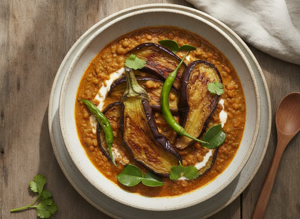 Thai Eggplant and Lentil Curry