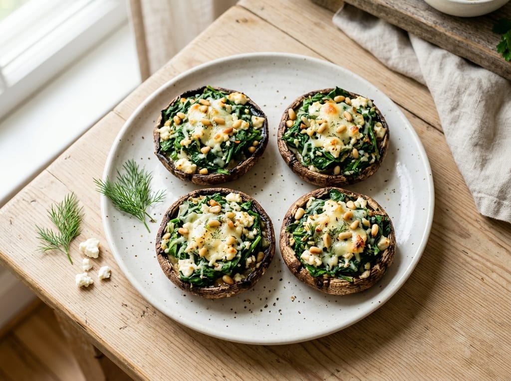 Spinach and Feta Stuffed Mushrooms