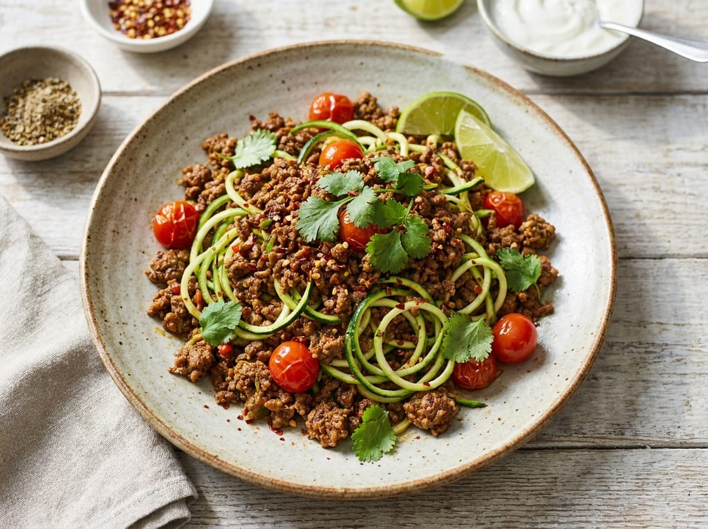 Spiced Lamb Mince with Zucchini Noodles