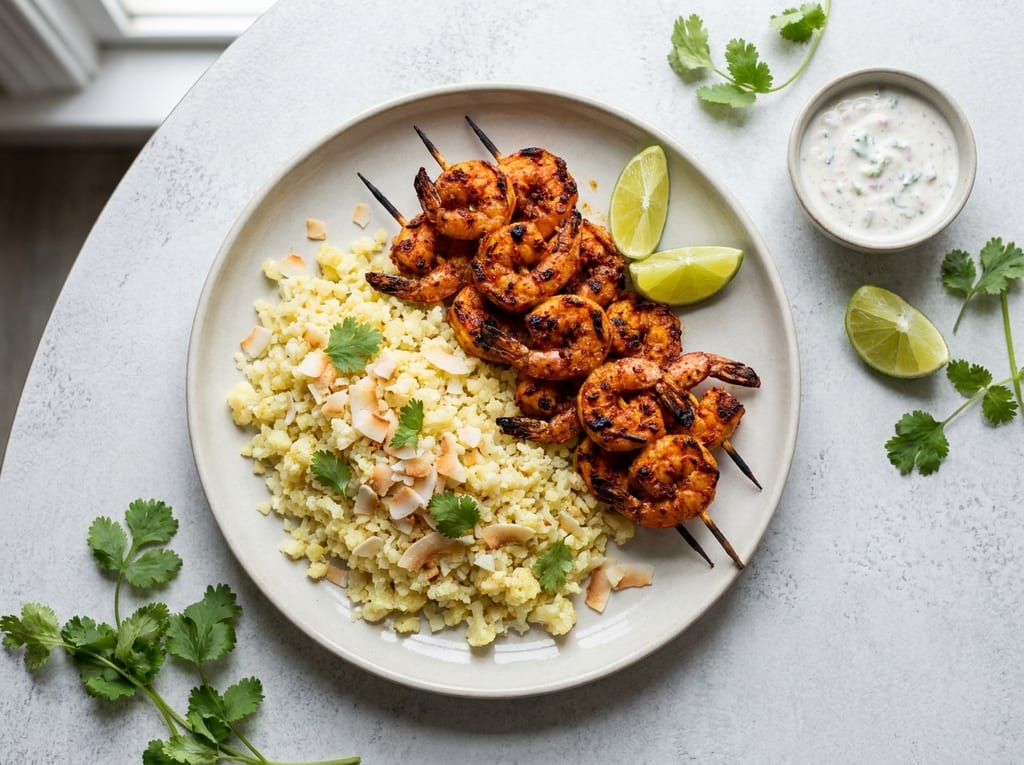 Tandoori Shrimp and Coconut Cauliflower Rice