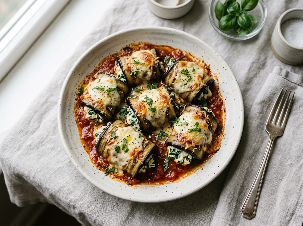 Eggplant Involtini with Ricotta and Spinach