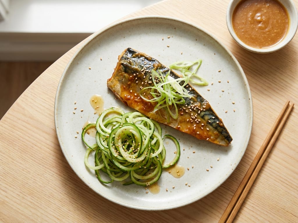 Japanese Miso-Ginger Mackerel with Cucumber Salad