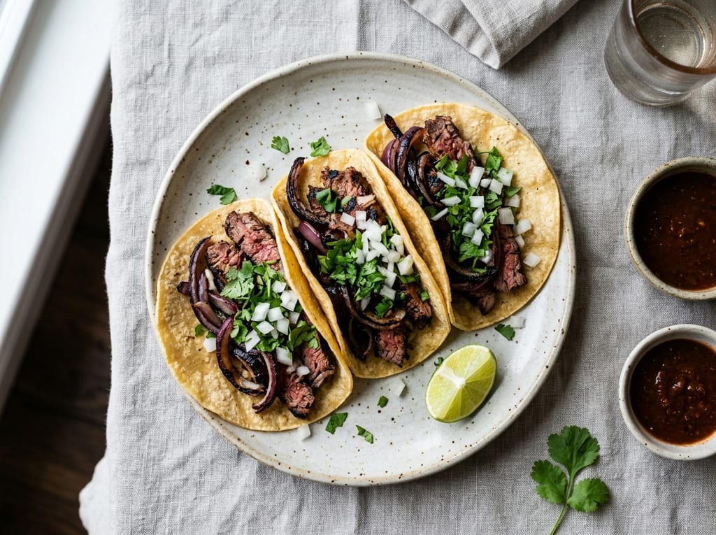 Carne Asada Tacos with Charred Onions