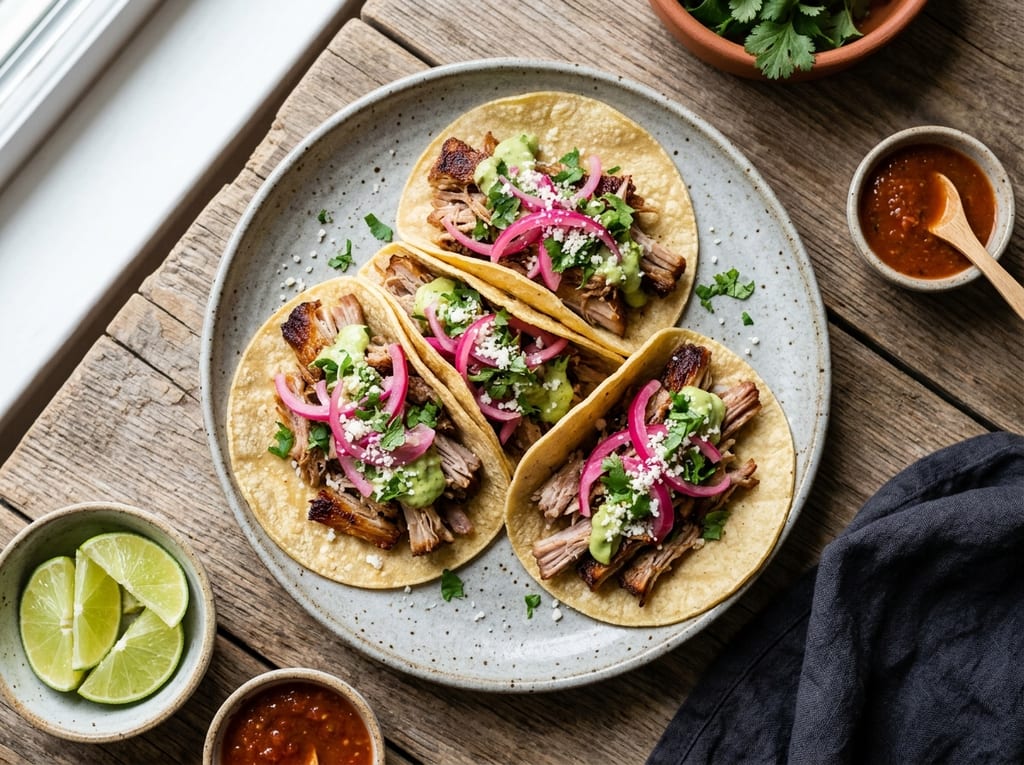 Carnitas Tacos with Pickled Onions