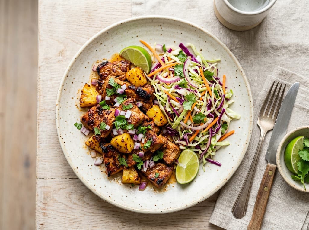 Al Pastor Pork with Cabbage Slaw