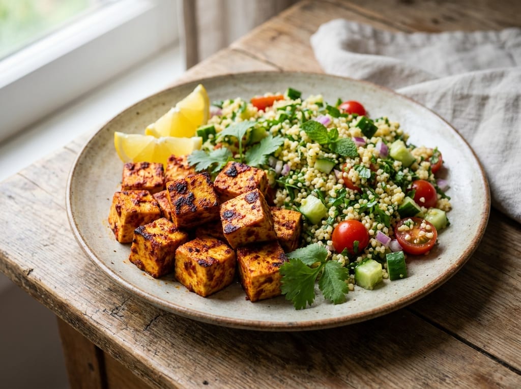 Tandoori Tofu with Millet Tabbouleh