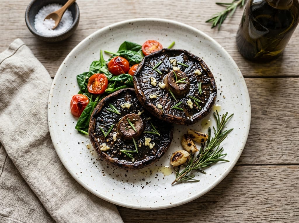 Portobello Mushroom Steaks with Garlic and Rosemary