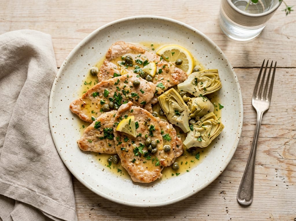 Veal Piccata with Artichoke Hearts
