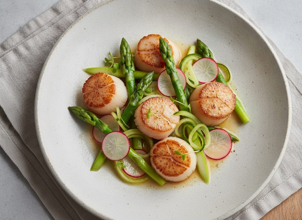 Scallop and Asparagus Sunomono