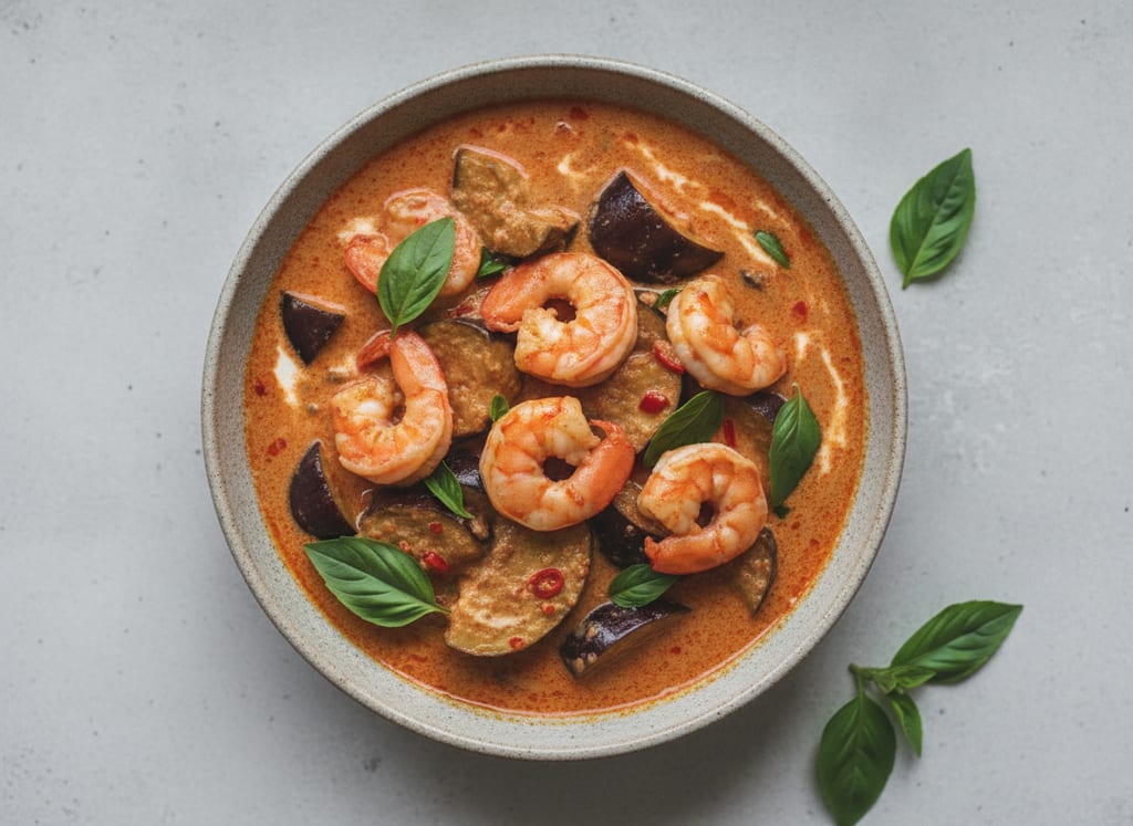 Thai Red Curry with Shrimp and Eggplant