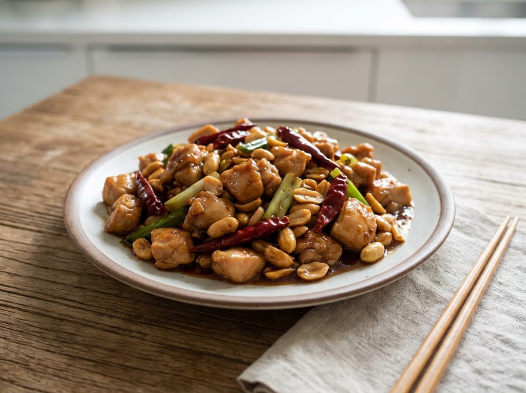 Chinese Kung Pao Chicken with Peanuts