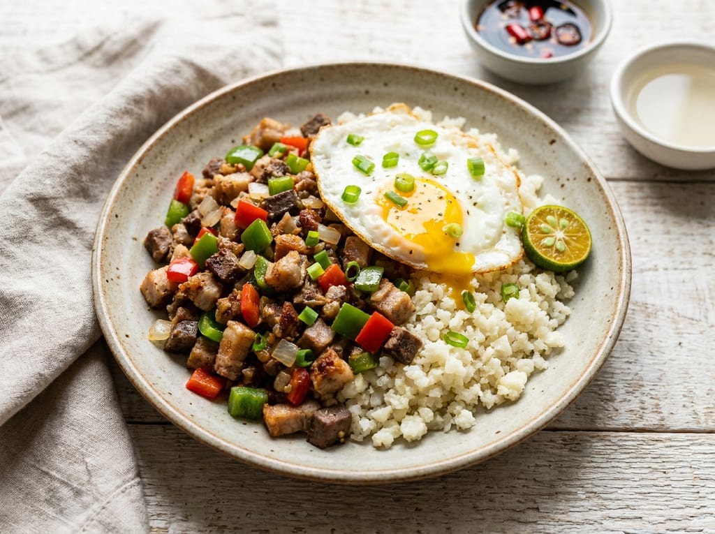 Filipino Sisig with Cauliflower Rice