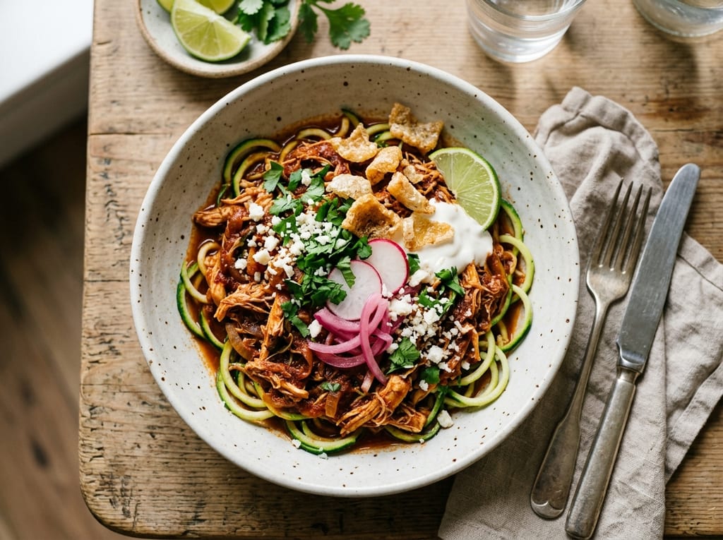Zucchini Noodle Tinga de Pollo