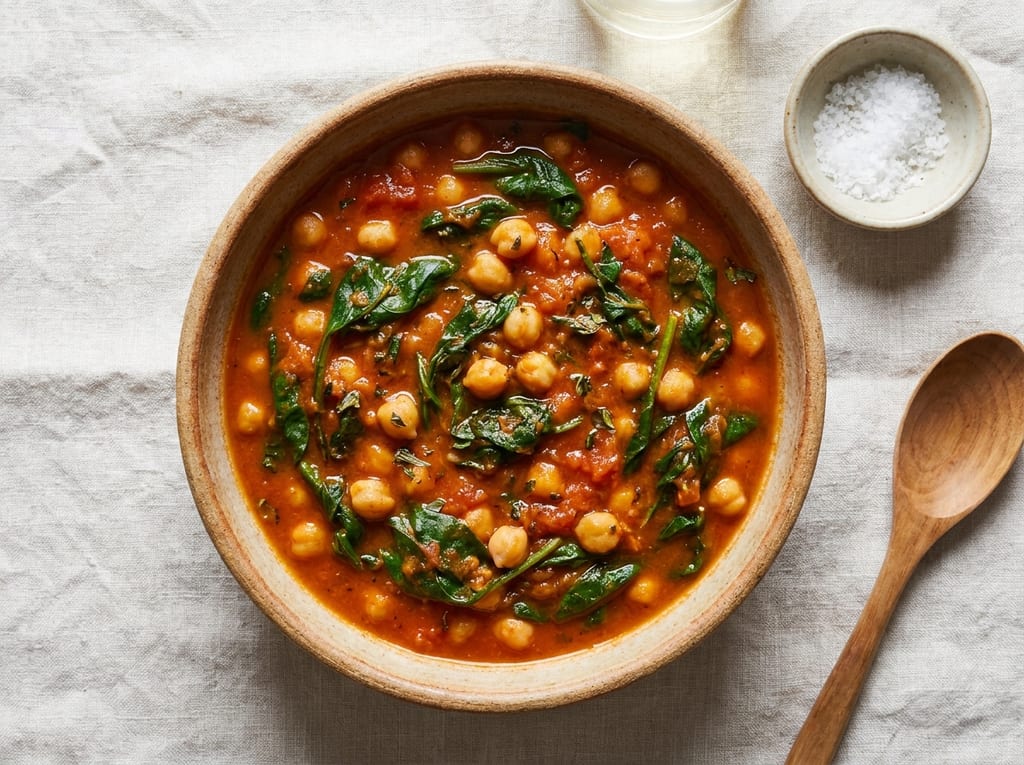 Chickpea and Spinach Stew with Tomato