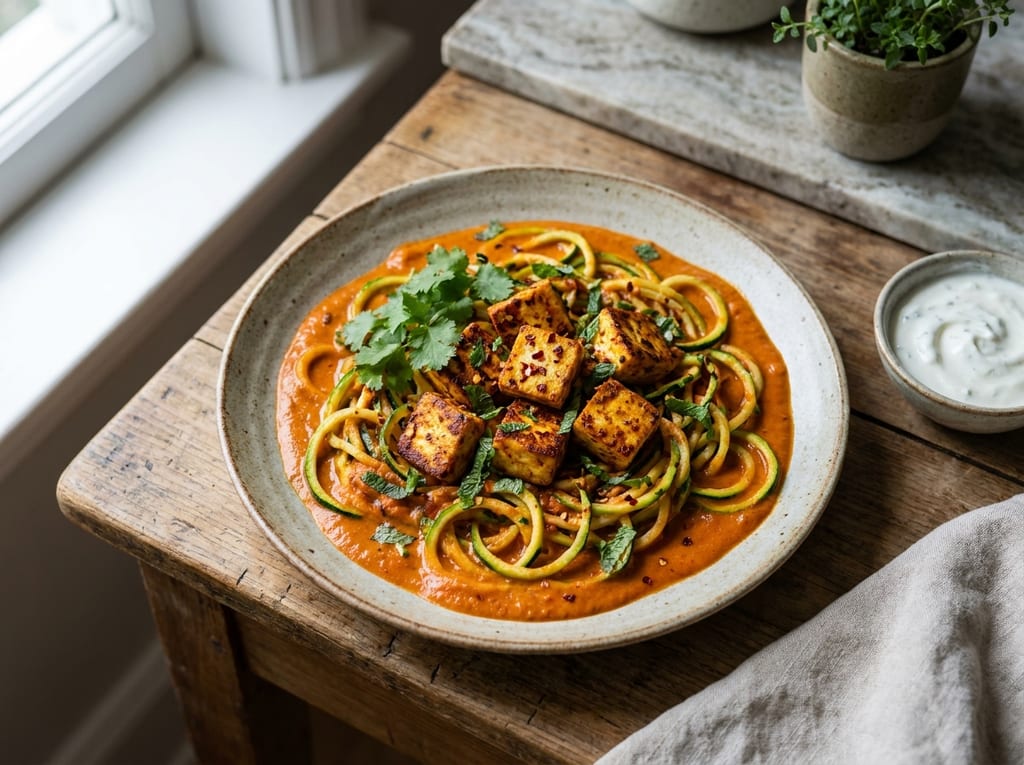 Paneer Tikka with Zucchini Noodles