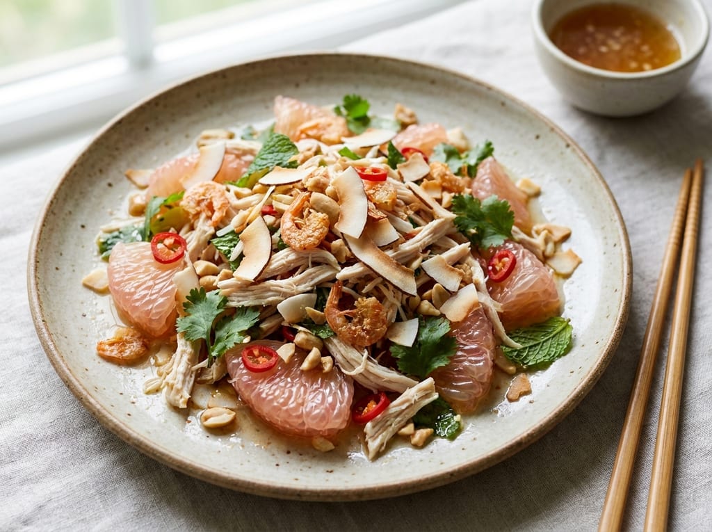 Cambodian Pomelo Salad with Shredded Chicken