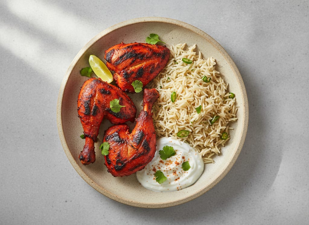 Tandoori Chicken Breast with Cilantro Rice