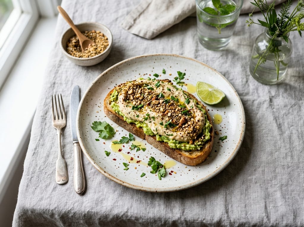 Hummus Avocado Toast with Dukkah Spice